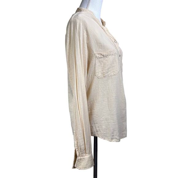 Honorine peach button front top, small, beachwear, coastal cowgirl, resort - Picture 2 of 4